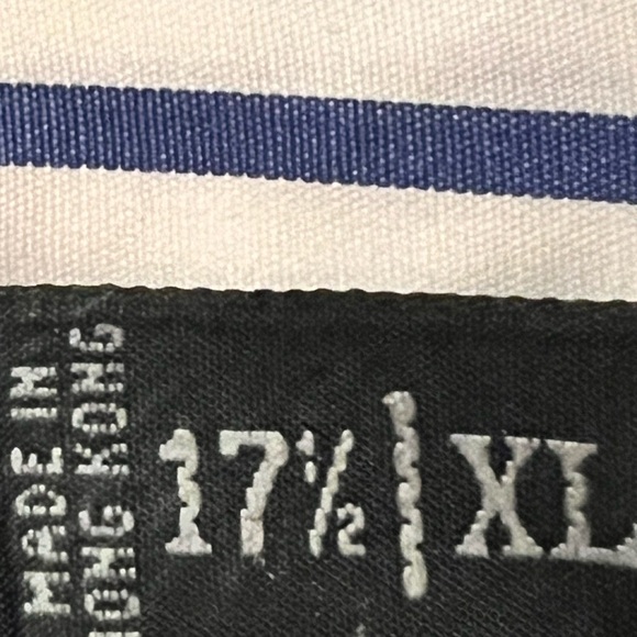 RALPH LAUREN Men's Button Down Dress Shirt Striped Blue and White 17.5 XL - Picture 4 of 6